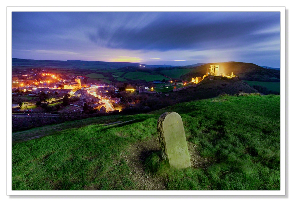 Corfe Castle at Christmas by Adrian Theze